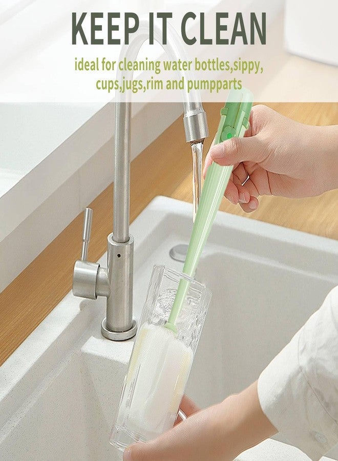 Dancepanda Water Bottle Cleaner Brush,5-in-1 Bottle Brushes for Cleaning,Bottle Scrubber Brush Cleaner(Green) - Image 3